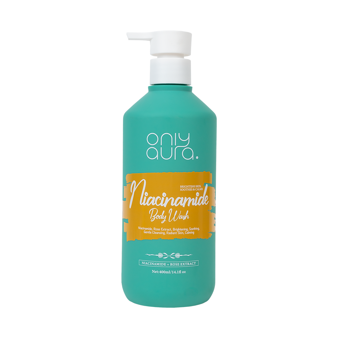 Only Aura Niacinamide Shower Gel 400ml – Deep Cleansing Body Wash for Skin Brightening, Oil Control, Soft Smooth Skin & Long 