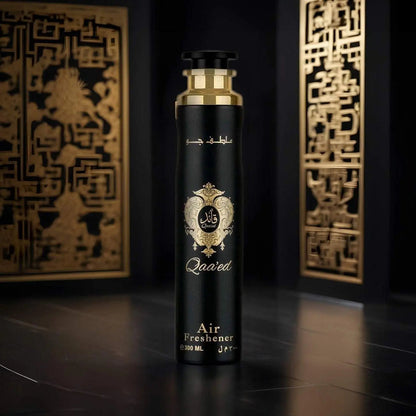 Lattafa Qaa’ed Air Freshener 300ml – Long Lasting Luxury Oriental Woody Fragrance Room Spray for Home & Office