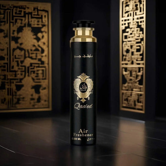 Lattafa Qaa’ed Air Freshener 300ml - Long Lasting Luxury Oriental Woody Fragrance Room Spray for Home & Office