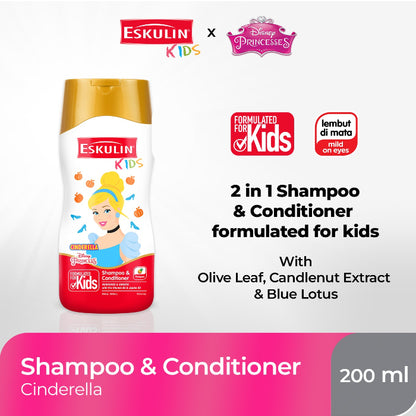 Eskulin Princess Cinderella Kids Shampoo & Conditioner 200ml
