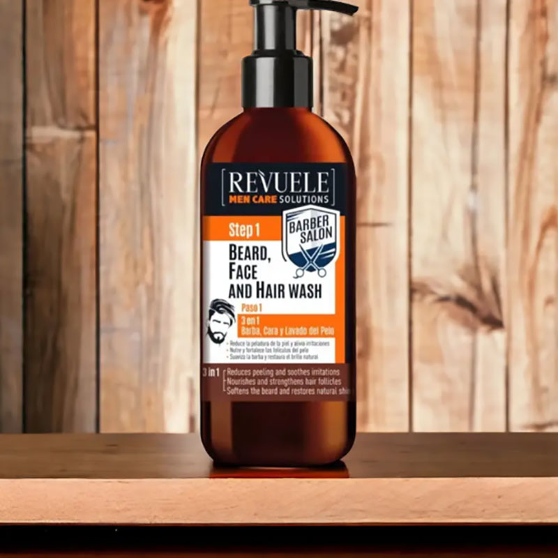 Revuele Men Care Solutions 3 In 1 Beard Face And Hair Wash 300ml