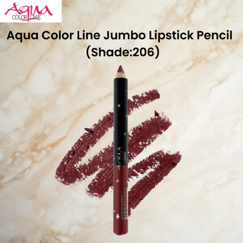 Aqua Color Line Jumbo Lipstick Pencil (Shade:206)