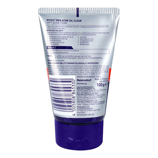 Nivea Men Acne Oil Clear Anti Acne Foam Face Wash 100g
