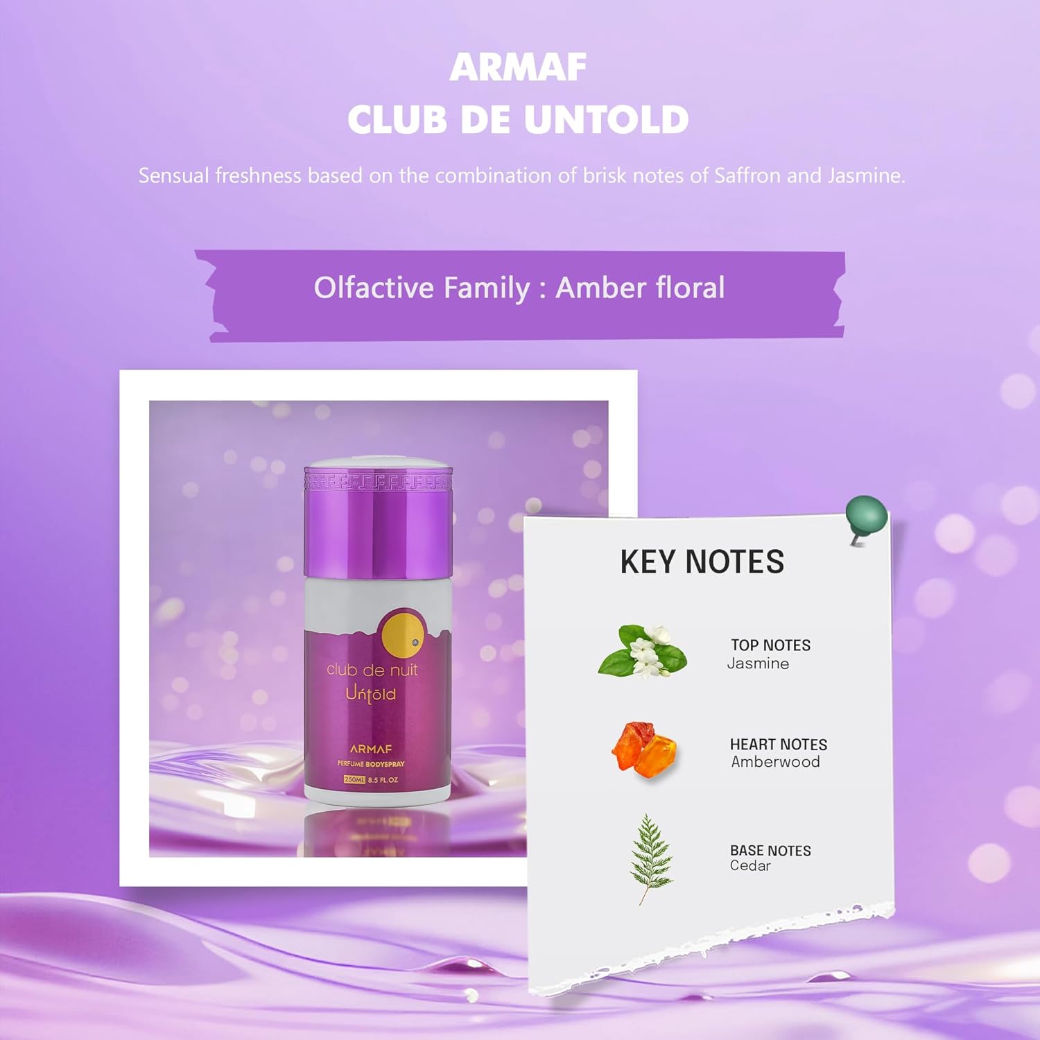 Club de Nuit Untold Armaf Perfume Body Spray 250ml – Long Lasting Luxury Fragrance Deodorant Mist for Men & Women