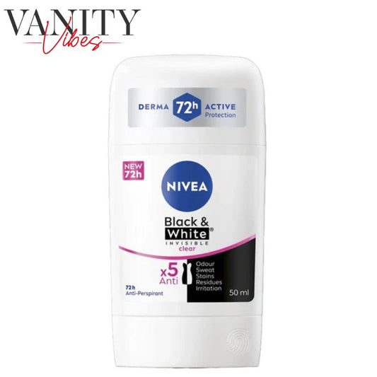 Nivea Black & White Invisible Clear Anti-Perspirant Stick 50ml