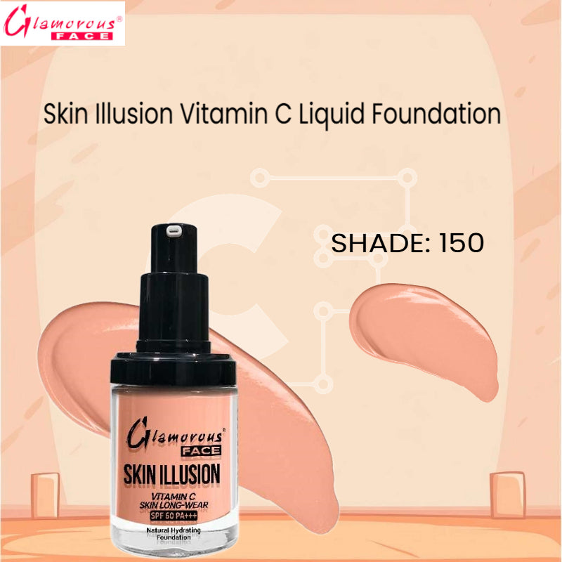 Glamorous Face Skin Illusion Vitamin C Liquid Foundation 25ml (SHADE:150)