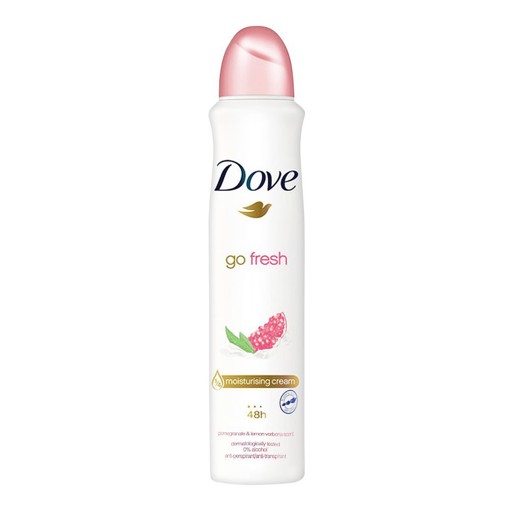 Dove Go Fresh Pomegranate & Lemon 48H Deodorant Spray for Women 250 ml 0% Alcohol Refreshing Scent & Long-Lasting Protection