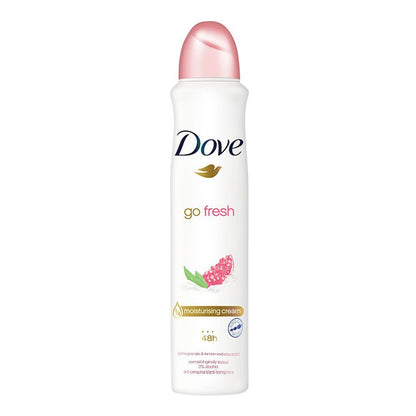 Dove Go Fresh Pomegranate & Lemon 48H Deodorant Spray for Women 250 ml 0% Alcohol Refreshing Scent & Long-Lasting Protection