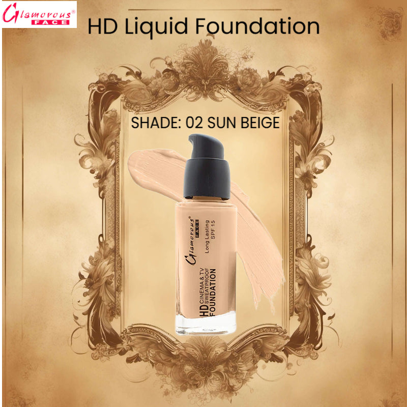Glamorous Face HD Liquid Foundation (02 Sun Beige)