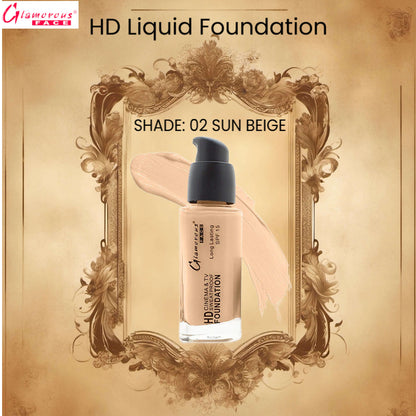 Glamorous Face HD Liquid Foundation (02 Sun Beige)