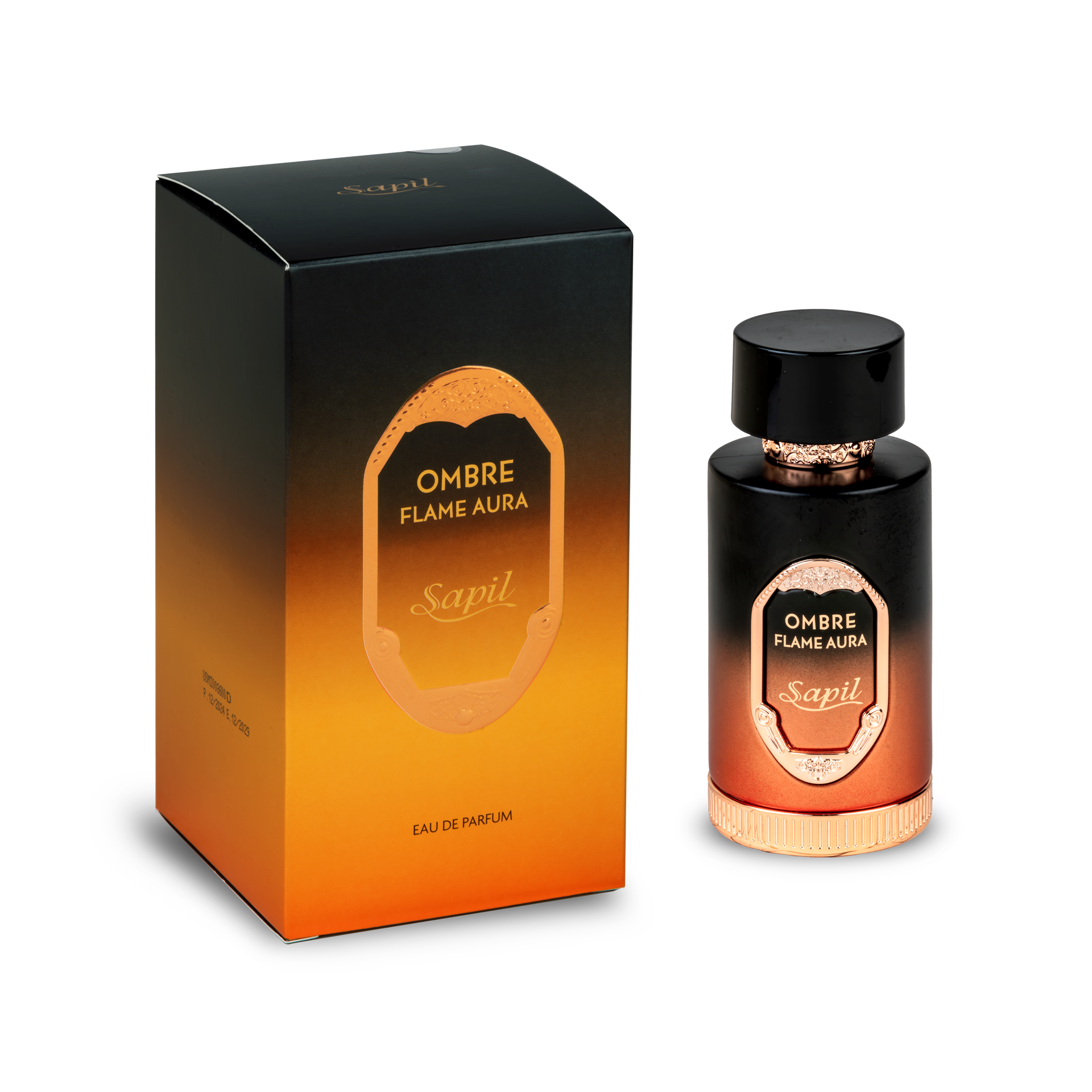 Sapil Ombre Flame Aura Eau de Parfum for Men 100ml - Long Lasting Woody Spicy Fragrance Perfume with Warm Amber Notes, Bold M