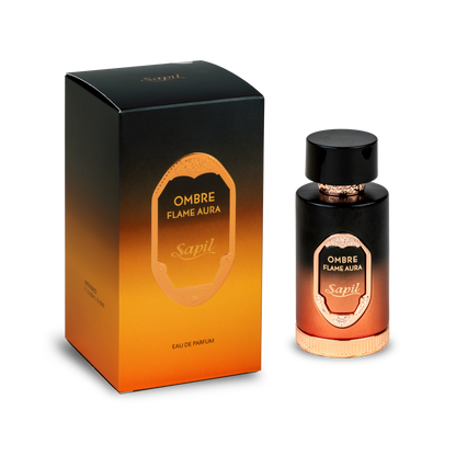 Sapil Ombre Flame Aura Eau de Parfum for Men 100ml - Long Lasting Woody Spicy Fragrance Perfume with Warm Amber Notes, Bold M