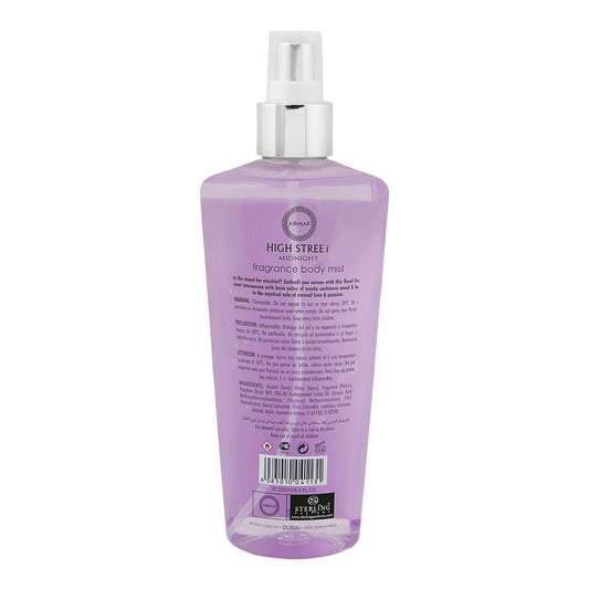 Armaf High Street Midnight for Women Fragrance Body Mist 250ml - Long Lasting Elegant Night Perfume Spray