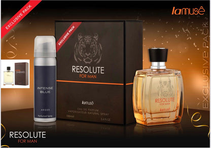 La Muse Resolute for Men Eau de Parfum 100ml + 50ml Deo Exclusive Pack (Bold & Refined Masculine Fragrance)