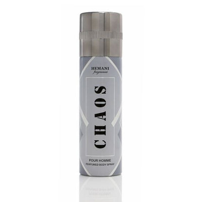 Hemani Fragrances Chaos Pour Homme Perfumed Body Spray 200ml Long-Lasting Bold & Masculine Fragrance