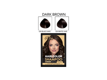 Spa Line Hair Color Shampoo 30Ml (Dark Brown )
