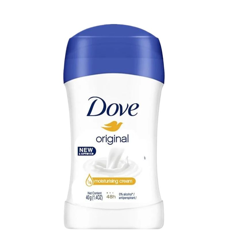 Dove Original New & Improved 1/4 Moisturizing Cream 48H Anti-Perspirant Deodorant Stick 40g