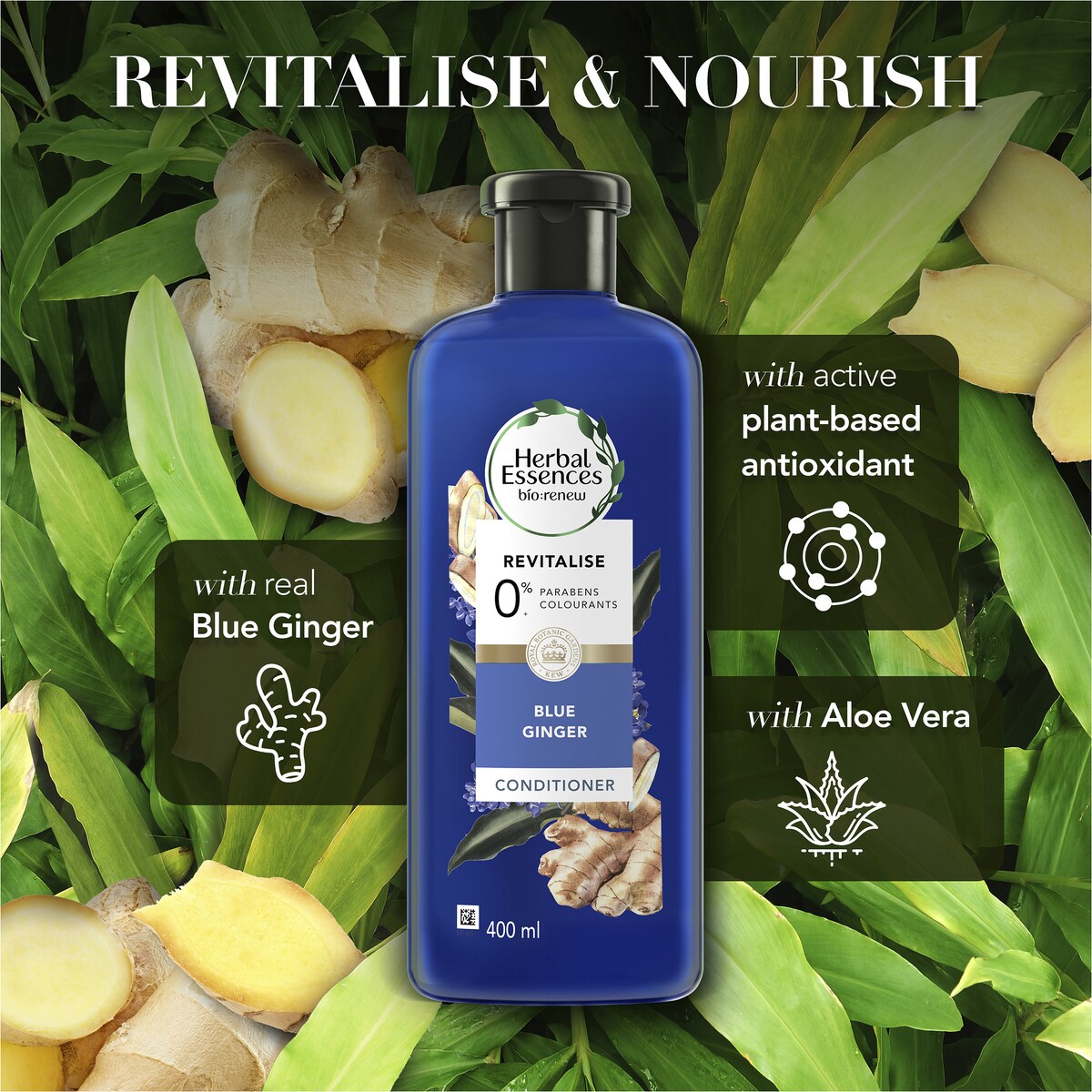 Herbal Essences Bio Renew Conditioner Revitalise Blue Ginger 400ml