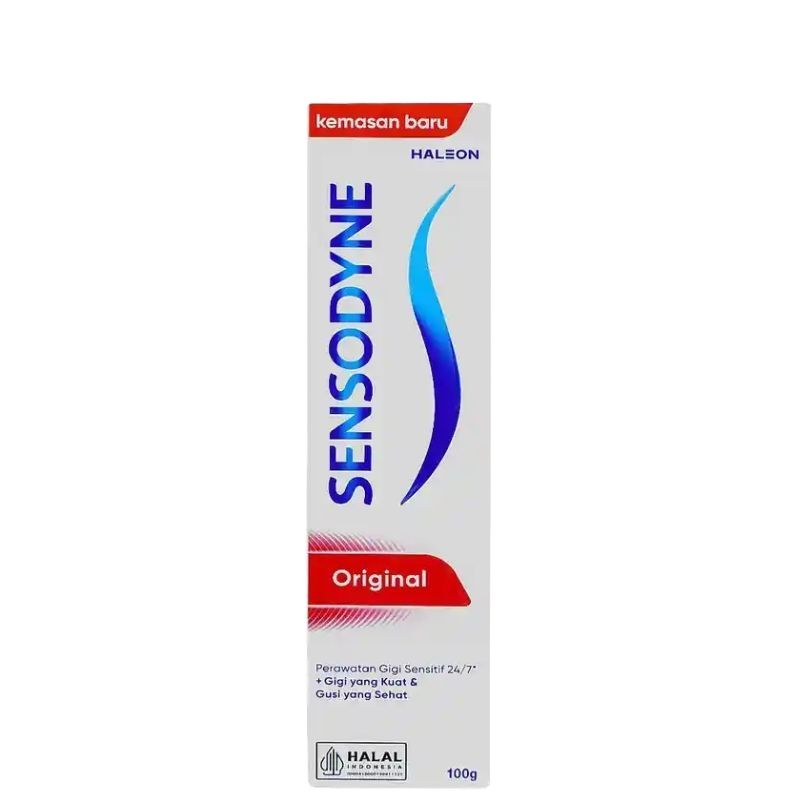 Sensodyne Original Toothpaste 100g Triple Cleaning Action 24-Hour Sensitive Teeth Protection Halal Formula