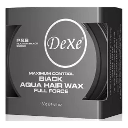 Dexe Maximum Control Black Hair Aqua Wax Full Force 150 g Strong Hold & Long-Lasting Style
