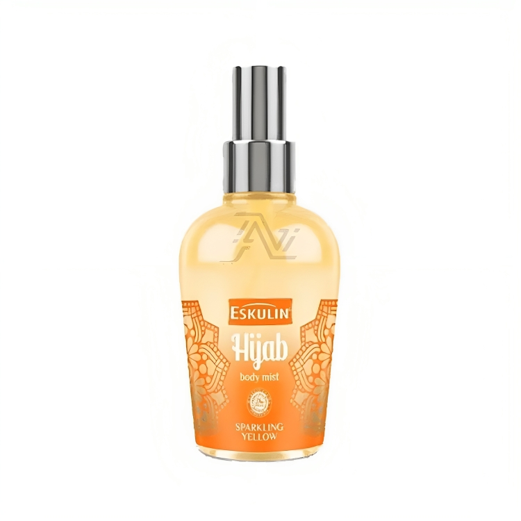 Eskulin Hijab Yellow Temptation Spray Mist Cologne 125ml – Long Lasting Fresh Fruity Floral Fragrance Body Mist for Women Dai
