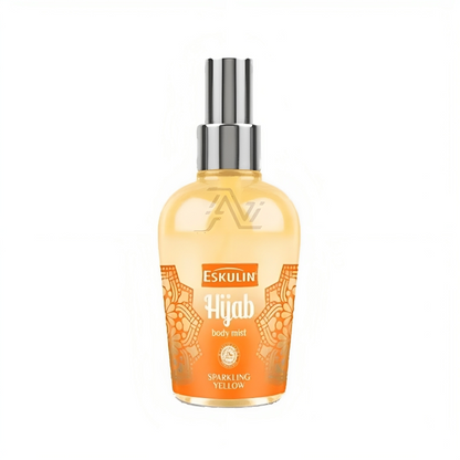 Eskulin Hijab Yellow Temptation Spray Mist Cologne 125ml – Long Lasting Fresh Fruity Floral Fragrance Body Mist for Women Dai