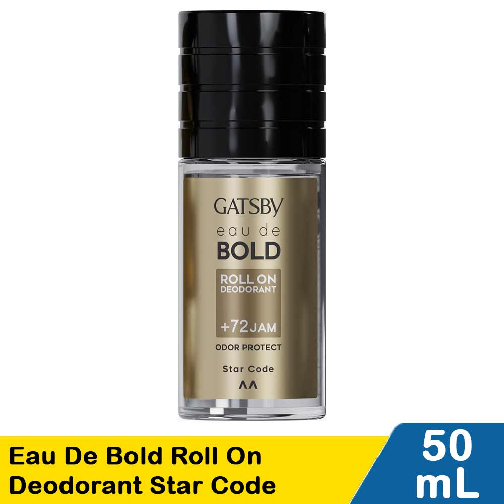 Gatsby Eau de Bold Roll-On Deodorant 50ml – 72H Odor Protection Star Code