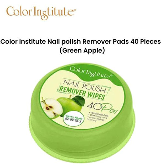 Color Institute Nail polish Remover Pads 40 Pieces (Green Apple)