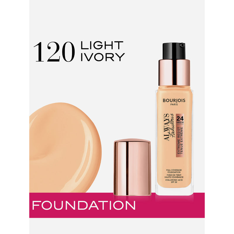 Bourjois Fabulous 24H Extreme Resist Full Coverage Foundation 120 Light Ivory