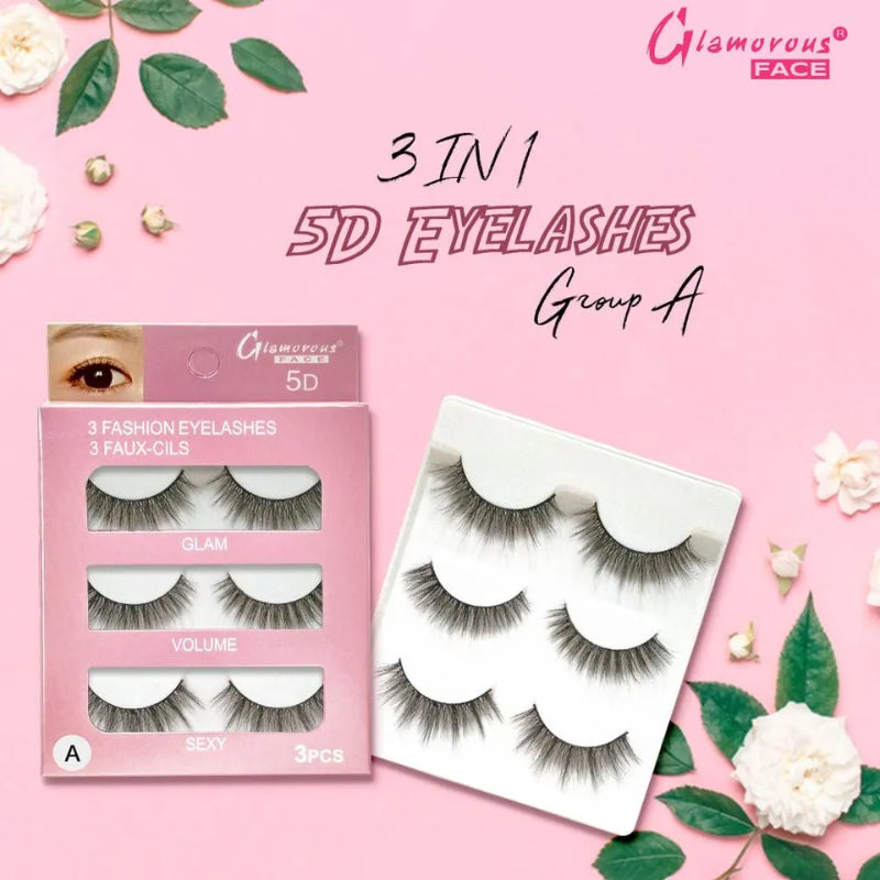Glamorous Face 3×1 5D Eyelashes (GROUP A)