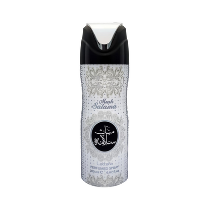 Lattafa Musk Salama Perfumed Deodorant Spray 200ml - Long Lasting Soft Musky Fragrance for Men & Women