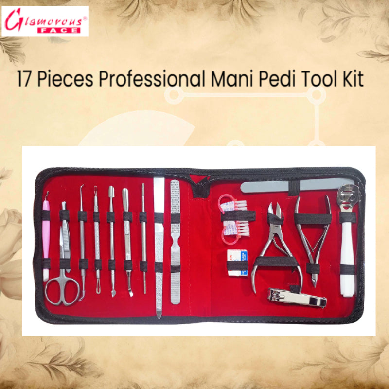 Glamorous Face 17 Pieces Professional Mani Pedi Tool Kit
