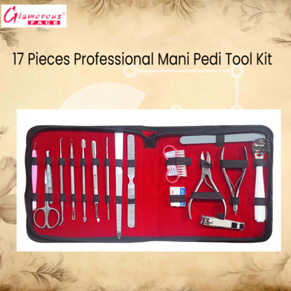 Glamorous Face 17 Pieces Professional Mani Pedi Tool Kit