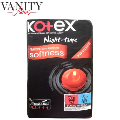 Kotex Quilted Night Time Maxi Pads 10pcs Super Soft & Absorbent