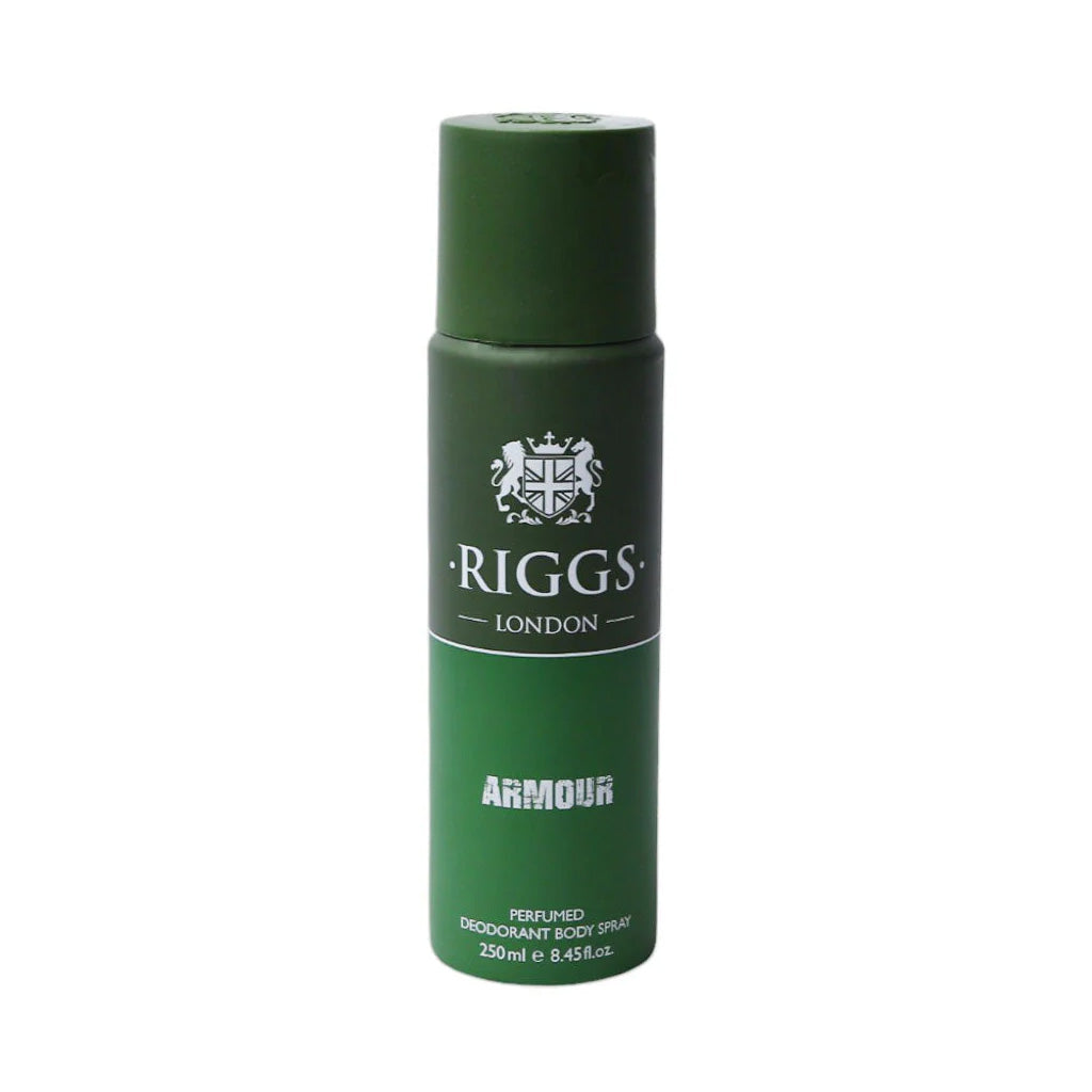 Riggs London Armour Perfumed Deodorant Body Spray 250ml Long-Lasting Bold & Masculine Fragrance