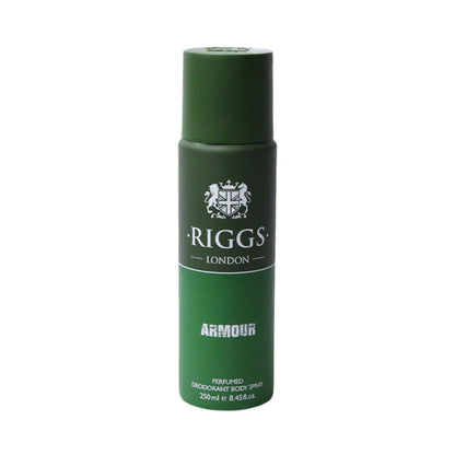 Riggs London Armour Perfumed Deodorant Body Spray 250ml Long-Lasting Bold & Masculine Fragrance