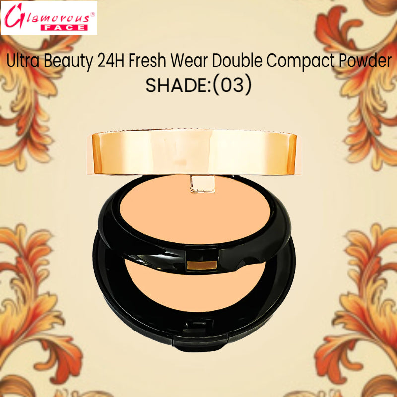 Glamorous Face Ultra Beauty 24H Fresh Wear Double Compact Powder (Shade:03)
