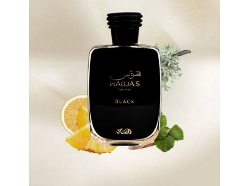 Rasasi Hawas Black Eau de Parfum Spray for Men 100ml Long-Lasting Bold & Masculine Fragrance