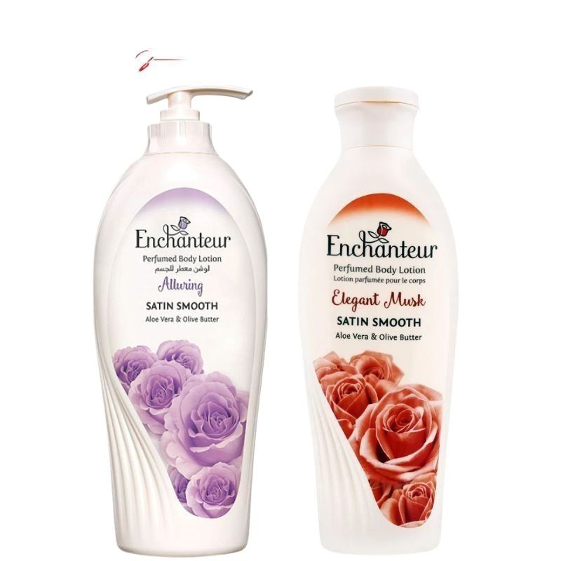 Enchanteur Alluring Perfumed Body Lotion 500ml + Enchanteur Elegant Musk Perfumed Body Lotion 250ml (Pack of 2)