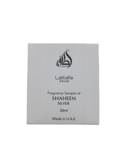 Lattafa Pride Shaheen Silver Eau de Parfum Travel Size Spray - 20ml (0.67 OZ), Unisex Fragrance for Men & Women