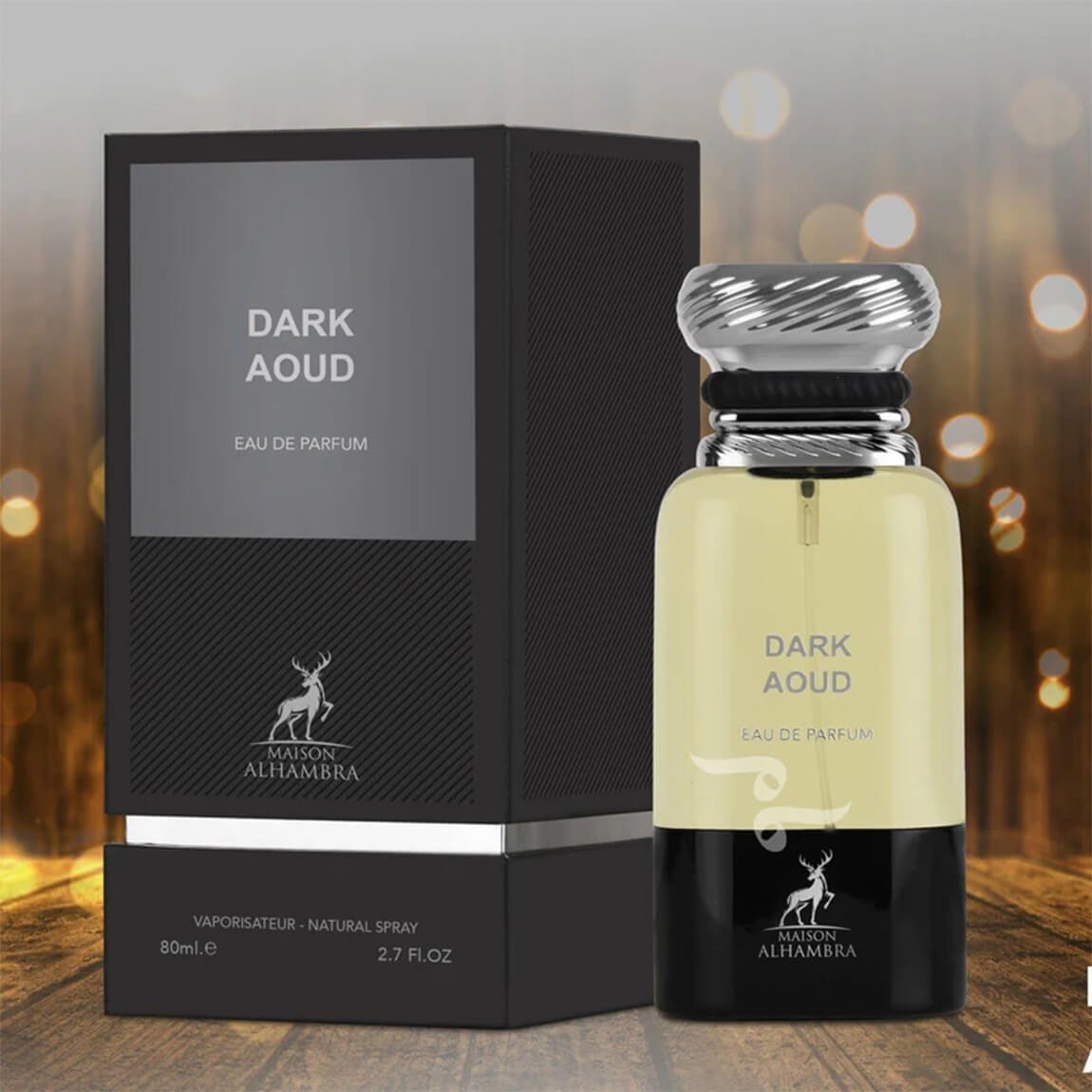 Maison Alhambra Dark Aoud Eau de Parfum 80ml Unisex Long-Lasting Oud & Woody Fragrance