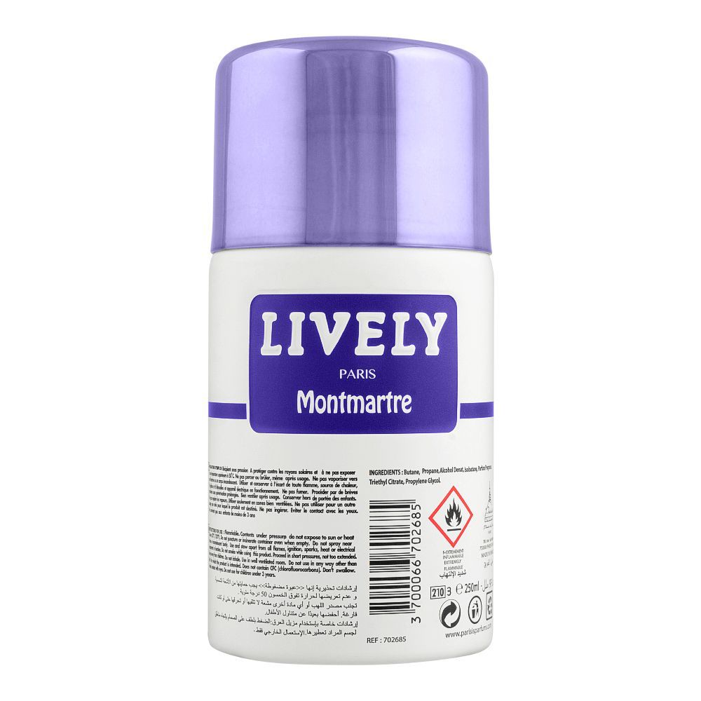 Lively Paris Montmartre Body Spray for Men 250ml Long-Lasting Fresh & Masculine Fragrance
