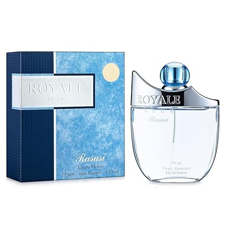 Rasasi Royale Blue Eau de Parfum 75ml - Long Lasting Original Fresh Masculine Fragrance for Men