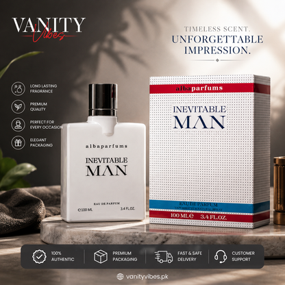 Alba Inevitable Man Eau de Parfum 100ml - Bold & Sophisticated Long Lasting Perfume for Men