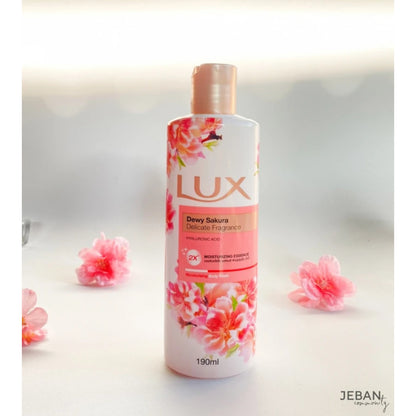 Lux Dewy Sakura Hyaluronic Acid Body Wash 190ml – 2x Moisturizing Essence with Delicate Fragrance
