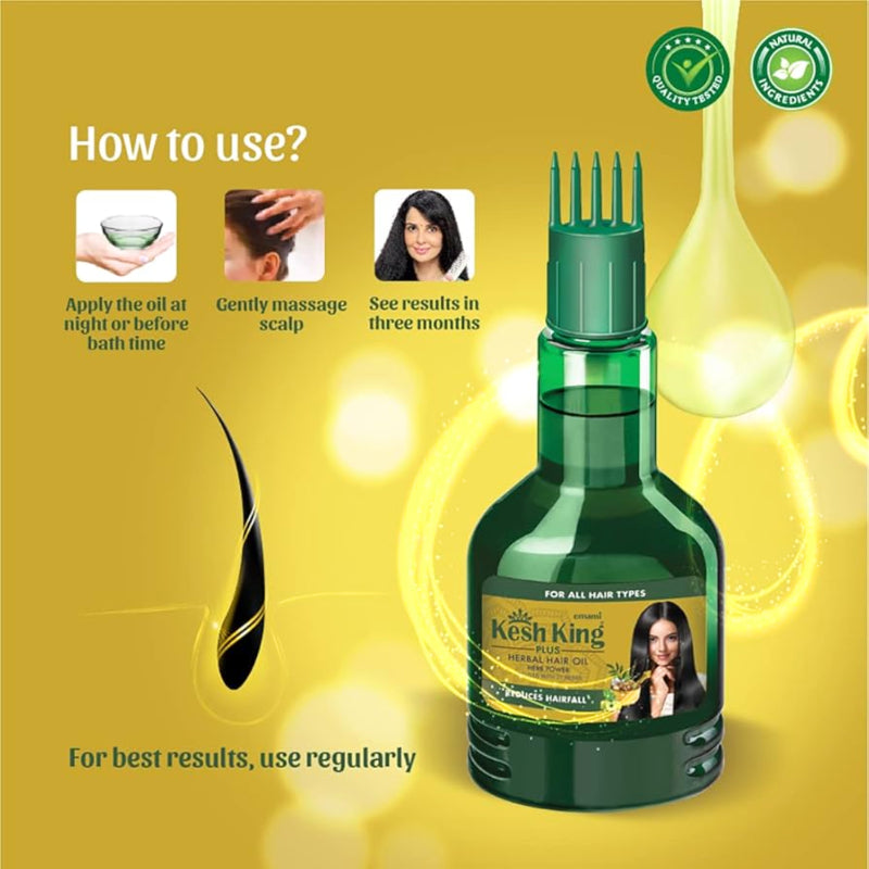 Emami Kesh King Plus 21 Herbs Hair Oil 100ml - Ayurvedic Hair Care Oil for Strong Hair Growth, Hair Fall Control & Healthy Sc