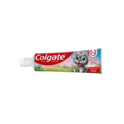 Colgate Anti-Cavity Toothpaste for Kids 0-2 Years Strawberry Flavour 700ppm Fluoride 50ml Gentle & Safe for Toddlers