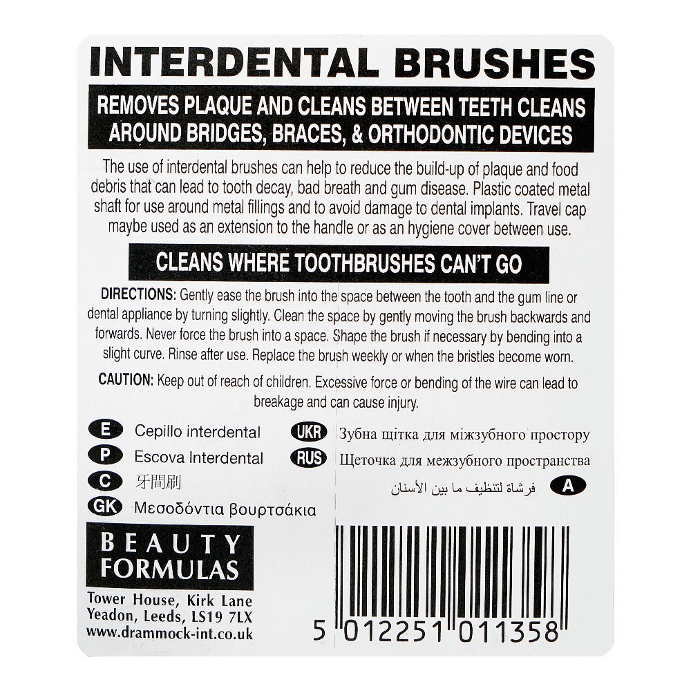 Beauty Formulas BF INTERDENTAL BRUSHES 0.60MM: 6 Pack
