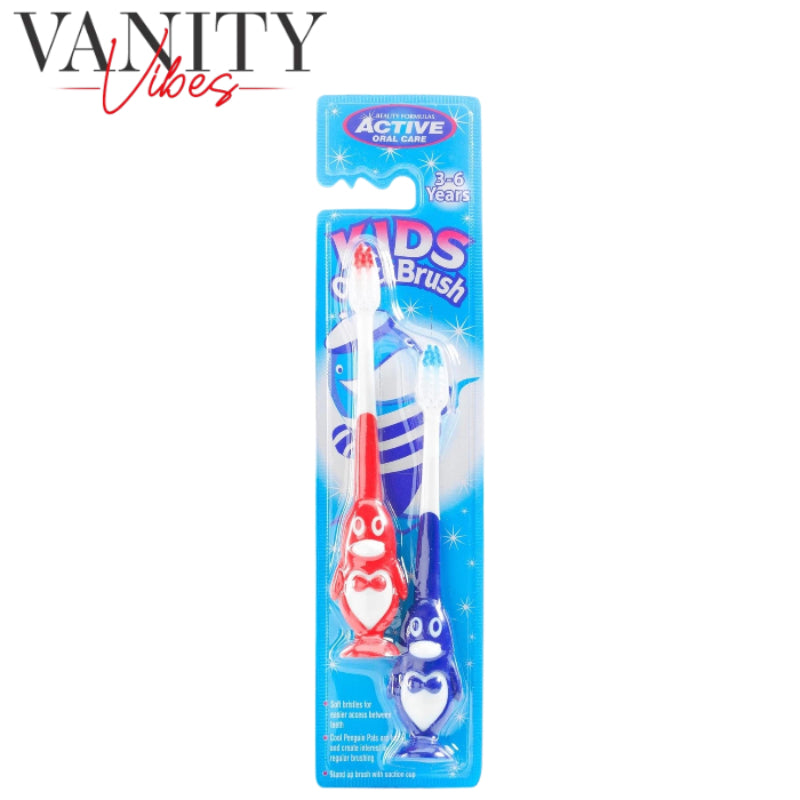 Beauty Formulas Active Oral Care Penguin Kids Quick Toothbrush 2-Pack