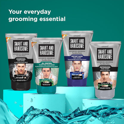 Emami Smart & Handsome Advanced Grooming Purifying Face Wash 100g – Deep Cleansing Men’s Face Wash for Oil Control, Dirt Remo